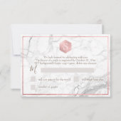 PixDezines RSVPスイートハニカムフェイクバラ金ゴールド 出欠カード (裏面)