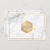 PixDezines RSVPスイートハニカムフェイク金ゴールド 出欠カード (正面/裏面)