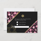 PixDezines rsvpスターグランジ/バルミツワー 招待状 (裏面)