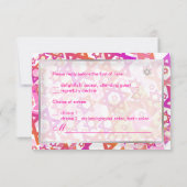 PixDezines rsvpスターモダン/バー(ユダヤ教の)バル・ミツバー/ピンク/シルバー 出欠カード (裏面)