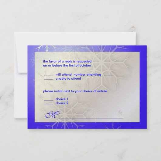 PixDezines rsvpスノーフレーク、DIY背景色! 出欠カード (裏面)