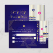 PixDezines RSVPタリットB'nai（ユダヤ教の）バル・ミツバー 出欠カード (正面/裏面)