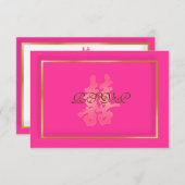 PixDezines rsvpダブルハピネス/ホットピンク 出欠カード (正面/裏面)