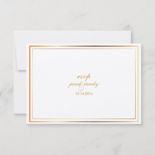 PixDezines rsvpテンプレート/silver+フェイク金ゴールド 出欠カード (正面)