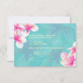PixDezines rsvpトロピカル/ピンクメリア 出欠カード (裏面)