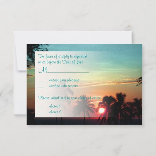 PixDezines rsvpハワイアンサンセットアットマウナケア 出欠カード (裏面)