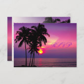 PixDezines rsvpハワイアンサンセットビーチScence 出欠カード (正面/裏面)