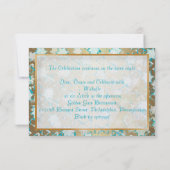 PixDezines rsvpバーグランジ(ユダヤ教の)バル・ミツバー/青/金ゴールド 出欠カード (裏面)