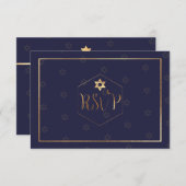 PixDezines RSVPバー（ユダヤ教の）バル・ミツバー 出欠カード (正面/裏面)