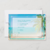 PixDezines rsvpパラダイス/熱帯+ビーチ+ヤシの木 出欠カード (裏面)