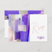 PixDezines RSVPパープルウォーター色バルミツワー✡ 出欠カード (正面/裏面)