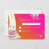 PixDezines RSVPピンク/オレンジB'not(ユダヤ教の)バル・ミツバー 出欠カード (裏面)