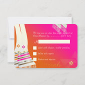 PixDezines RSVPピンク/オレンジB'not（ユダヤ教の）バル・ミツバー 出欠カード (裏面)