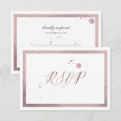 PixDezines RSVPフェイクバラゴールドフォイル/DIYカラー 出欠カード (正面/裏面)