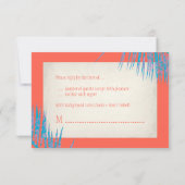 PixDezines rsvpフラパーム/diyサンゴの背景 出欠カード (裏面)