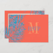 PixDezines rsvpフラパーム/diyサンゴの背景 出欠カード (正面/裏面)