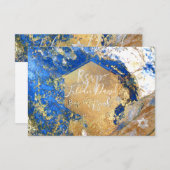 PixDezines RSVPブルーグラナイトバー（ユダヤ教の）バル・ミツバー✡ 出欠カード (正面/裏面)