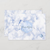 PixDezines RSVPブルーハニカム+大理石(ユダヤ教の)バル・ミツバー✡ 出欠カード (正面/裏面)