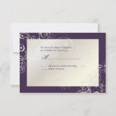 PixDezines rsvpプラム+パール渦巻き 出欠カード (裏面)