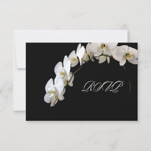 PixDezines rsvpホワイトオーキッド 出欠カード (正面)