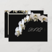 PixDezines rsvpホワイトオーキッド 出欠カード (正面/裏面)