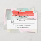 PixDezines RSVPリビングコーラルシーホムミスト 出欠カード (正面/裏面)