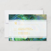 PixDezines rsvpレトロの葉/コンテンポラリー秋 出欠カード (裏面)