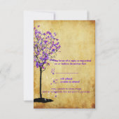 PixDezines rsvpレトロバイオレットメープルツリー 出欠カード (裏面)
