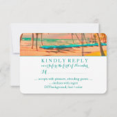 PixDezines rsvpヴィンテージハワイアンビーチ/コバルト 出欠カード (裏面)