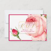 PixDezines RSVPヴィンテージバラ/フェイク金ゴールド/DIYフレーム 出欠カード (正面)