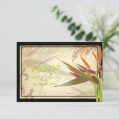 PixDezines RSVPヴィンテージバードオブパラダイス 出欠カード (スタンド正面)