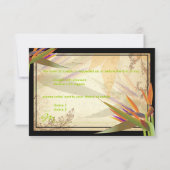 PixDezines RSVPヴィンテージバードオブパラダイス 出欠カード (裏面)