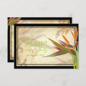 PixDezines RSVPヴィンテージバードオブパラダイス 出欠カード (正面/裏面)