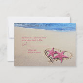 PixDezines rsvpヴィンテージピンクスターフィッシュ/ビーチ 出欠カード (裏面)