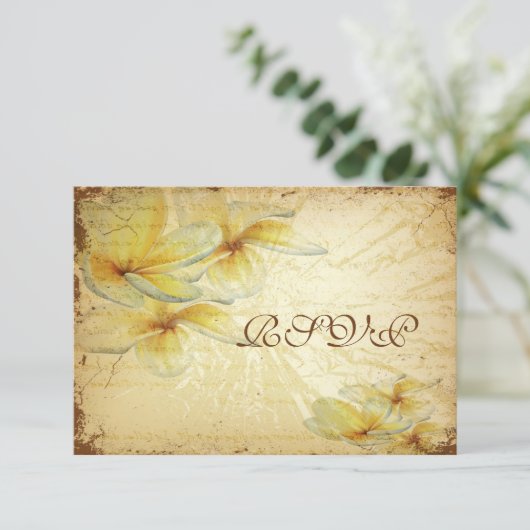 PixDezines rsvpヴィンテージプルメリア 出欠カード (スタンド正面)