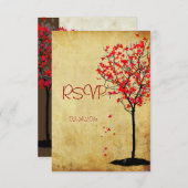 PixDezines rsvpヴィンテージメープルツリー/秋の結婚式 出欠カード (正面/裏面)