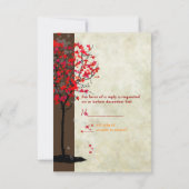 PixDezines rsvpヴィンテージメープルツリー/秋の結婚式 出欠カード (裏面)