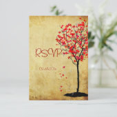 PixDezines rsvpヴィンテージメープルツリー/秋の結婚式 出欠カード (スタンド正面)