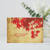 PixDezines rsvpヴィンテージレッドメープル秋 出欠カード (スタンド正面)