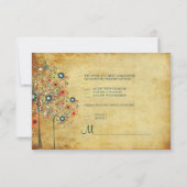 PixDezines rsvpヴィンテージ秋開花 出欠カード (裏面)