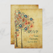 PixDezines rsvpヴィンテージ秋開花 出欠カード (正面/裏面)