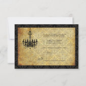 PixDezines rsvpヴィンテージChandelier+damask 出欠カード (裏面)