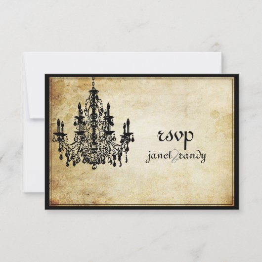 PixDezines rsvpヴィンテージchandelier/DIYイベント 出欠カード (正面)