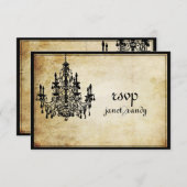 PixDezines rsvpヴィンテージchandelier/DIYイベント 出欠カード (正面/裏面)