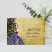 PixDezines rsvpヴィンテージpeacock+filigree旋回 出欠カード (スタンド正面)