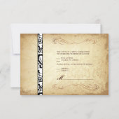 PixDezines rsvpヴィンテージRossi Damask、シャンパン 出欠カード (裏面)