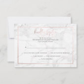 PixDezines RSVP大理石/赤面ピンク 出欠カード (裏面)