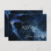 PixDezines RSVP宇宙バー(ユダヤ教の)バル・ミツバー✡ 出欠カード (正面/裏面)