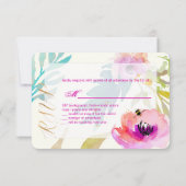 PixDezines RSVP水彩フローラ/ピンク 出欠カード (裏面)