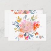 PixDezines RSVP水彩花バルミツワー✡ 出欠カード (正面/裏面)